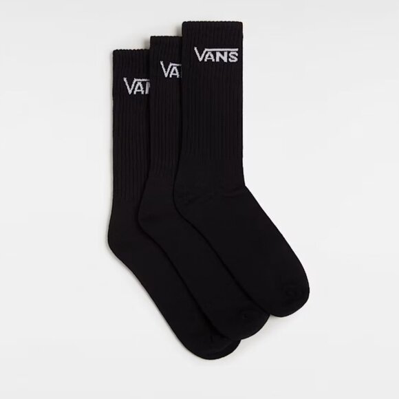 VANS Men's Classic Crew Socks (3 Pairs) in Black - Picture 1 of 6